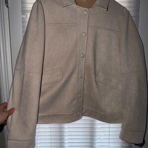 Solitaire Taupe Jacket with Button Front